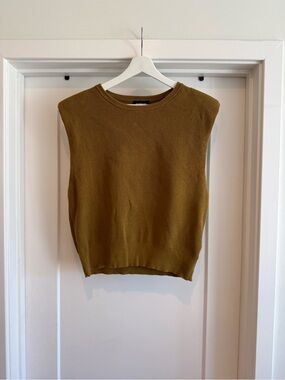 Express mustard Sleeveless Knit Sweater